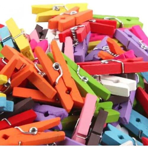 50 Pcs Mixed Wood Clips Wooden Pegs Clothespins Photo Paper Art Craft for Baby Shower Party DIY Gifts Christmas Embellishment