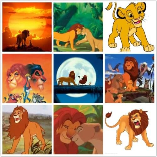 Disney Full Round Diamond Painting Children Cartoon Comic Lion King 5d Diamond Embroidered Cross Stitch Kits Home Decor