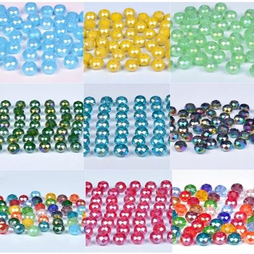 4mm 6mm 8mm Multicolor Austria Crystal Beads Cut Faceted Natural Czech Glass Rondelle Beads For DIY Jewelry Making Decorations