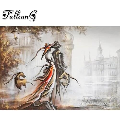 FULLCANG Abstract lovers diy full square round diamond painting 5d mosaic embroidery sale needlework home decoration FC2972