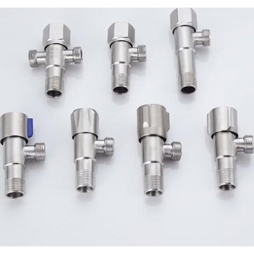 G1/2" 304 Stainless Steel Angle Valve Threaded Triangle Valve Cold And Hot Water Valve Toilet Tank Water Heater Angle Valve