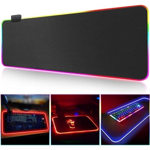 RGB Backlit Gaming Mouse Pad Large XXL Computer Mouse Pad Desk Mat Can Be Customized