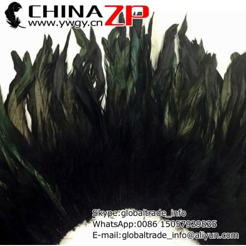 CHINAZP Factory 200pcs/lot Exporting Good Quality Dyed Black Strung Rooster Schlappen Feathers