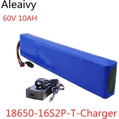 60V 10AH 1000W Lithium ion Battery 67.2V 10000mAh Electric Bike Battery Electric Wheelchair Battery E Motorcycle Battery+Charger