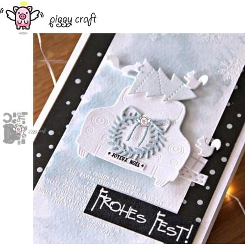 Piggy Craft metal cutting dies cut die mold Christmas car decoration Scrapbook paper craft knife mould blade punch stencils dies