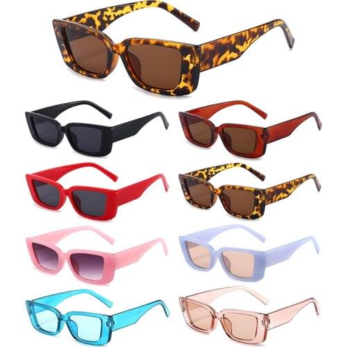 1PC Fashion Rectangle Sunglasses 90s Retro Driving Glasses UV400Protection Goggles Vintage Narrow Square Frame Eyewear for Women