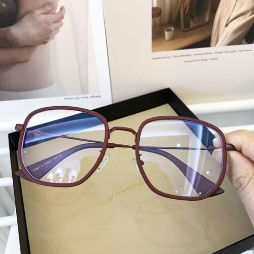 2021New Individual Frosted Full Frame Anti Blue Light Flat Glasses Myopia Customized Man Women Clear Lens Plain Glass Goggle