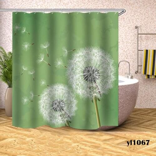 Dandelion Shower Curtains Waterproof Print Bath Curtain For Bathroom Bathtub Large Wide Bathing Cover 12pcs Hooks Rideau De Bain