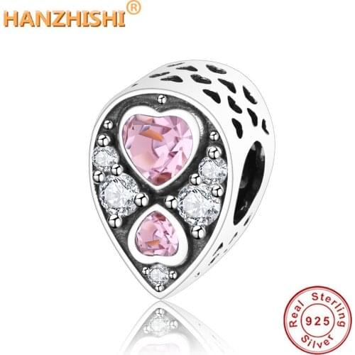 Wholesale Price 2021 New Real 925 Sterling Silver Radiant Teardrop Charm Beads Fit Charm Bracelet Necklace Pendant DIY Jewelry