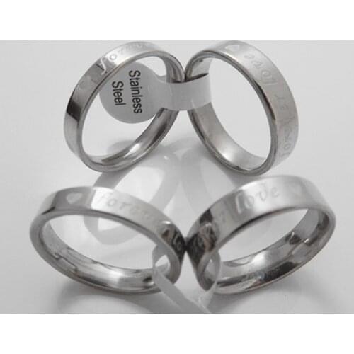 Wholesale 18 pairs(36) fashion Couple ring Inner arc corrosion forevre love stainless steel ring