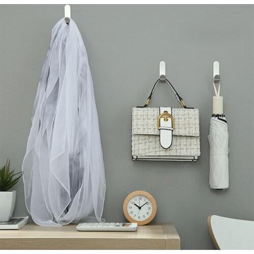 Simple Stainless Steel Glue Hook Rustproof Wall Mounted Towel Key Hook Home Strong Seamless Hanger Hook Bathroom Accesories