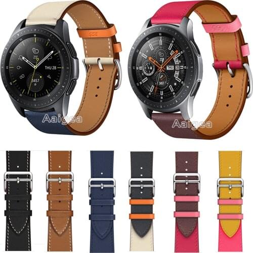 Fashion Genuine Leather Watch Band Strap for Samsung Galaxy Watch 42mm 46mm 41mm 45mm Replacement Wrist bands Correa 20mm 22mm