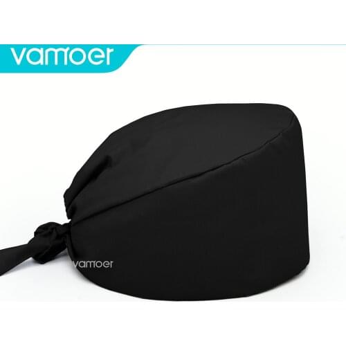 Black Solid color Scrubs Hats Single color Reusable Hats Anti-dust Cap Beauty care cap Nursing work hat Doctor nurse surgery cap