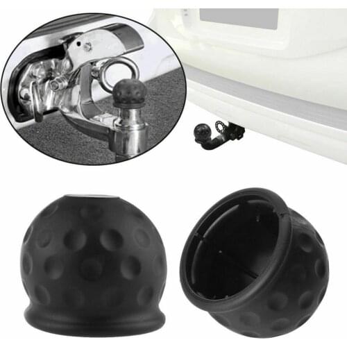 Trailer Ball Head Cover European Car 7-Hole Plug Trailer Adapter Truck RV Power Cord Socket Connector Black Rubber Towball
