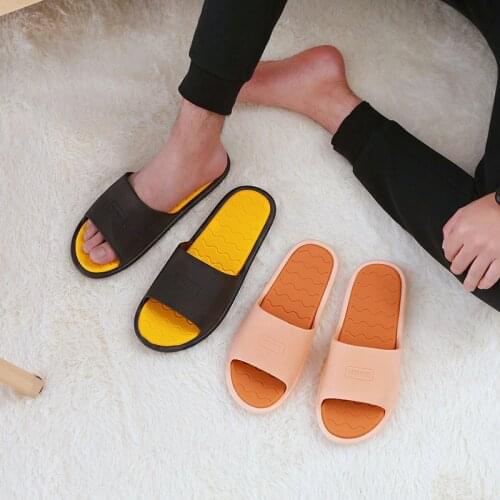 2021 Japanese Style Home Slippers Couple Bathroom Anti-slip Soft Bottom Slides Men Women Mute Stain Resistant Mixed Colors Shoes