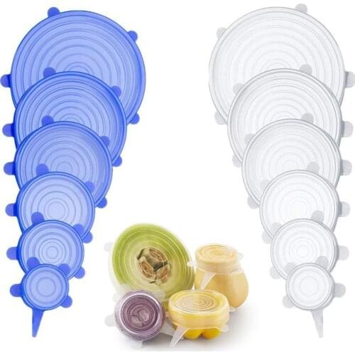 Silicone Stretch Lids Universal Fresh-keeping Lids Food Wrap Bowl Pot Silicone Cover Pan Cooking Kitchen Accessories Supplies