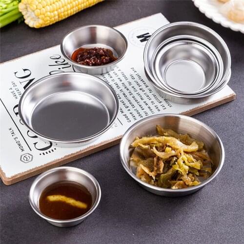 Stainless Steel Seasoning Spices Dishe Appetizer Plates Dipping Bowls Hot Pot Sauce Container Restaurant Home Kitchen Supplies