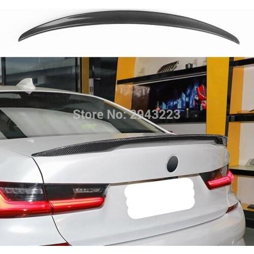 For BMW 3 Series G20 330i 340i Spoiler 2019+ P/M4 Style High Quality Carbon Fiber Rear Spoiler Wing Trunk Lid Cover Car Styling