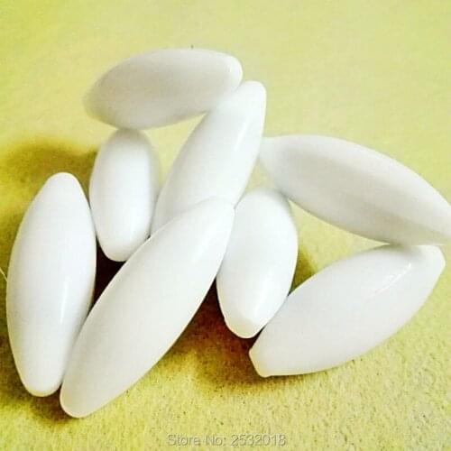A12x35mm Magnetic Stir Bar olive shape Stirring Bars White PTFE Stir Rod Spin Bars, Pack of 10pcs