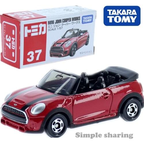 Takara Tomy Tomica No.037 Mini John Cooper Works Sports Car Scale 1/59 Kids Toys Motor Vehicle Diecast Metal Model Collectibles