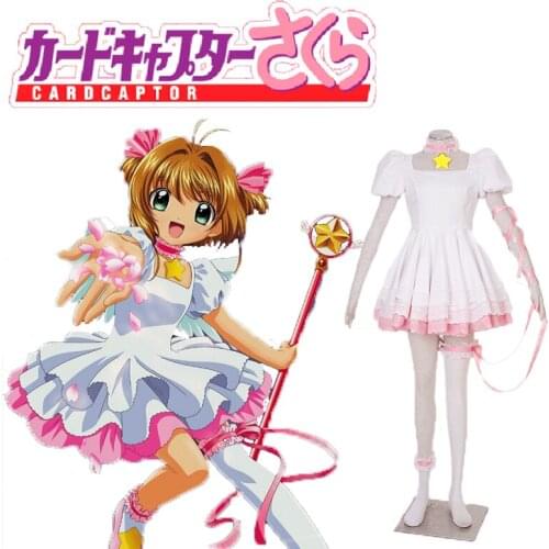 Cardcaptor Sakura Sakura Kinomoto White Lolita Dress Anime Cosplay Costume For Christmas O