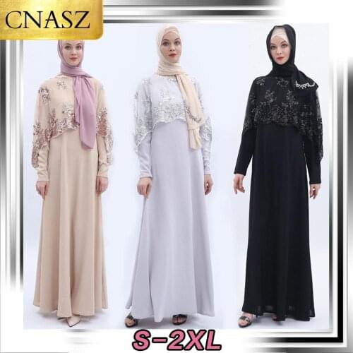 Explosion two-piece Dubai high-end sequin embroidered long skirt cloak womens long-sleeved dress