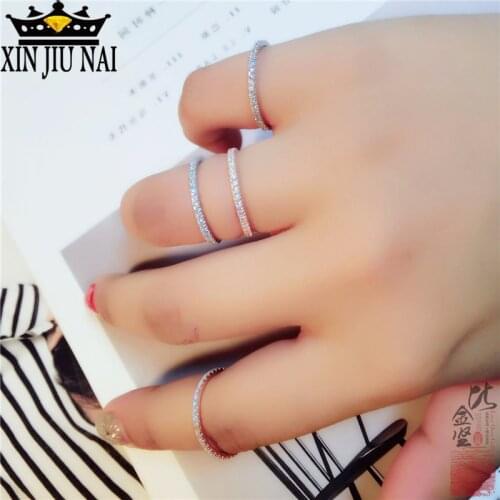 925 Silver Rings for Women Simple 2019 Classic personalized Wedding Ring exquisite cz Rhinestone inlay Fashion Female Jewelry