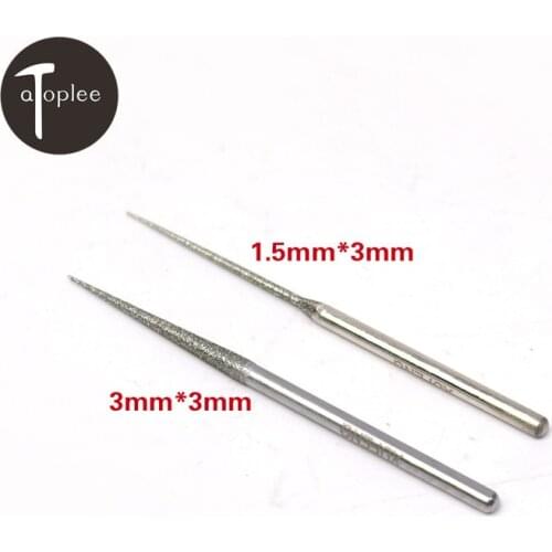 1PCS 3mm Handle Longer Pointed Needle Diamond 1.5mm 3mm Grinding Head Mounted Points Grinding Processing Abrasive Tool