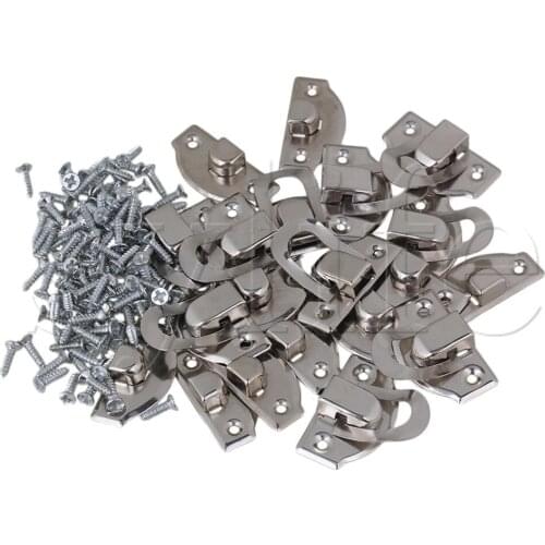 10 x Silver Vintage Wooden Case Furniture DIY Mini Buckle Shackle Lock