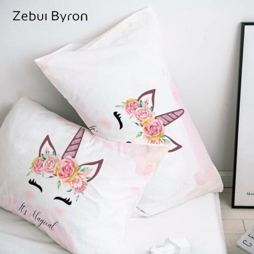 3D Cartoon Pillow Case Pillowcase Custom/50x70/50x75/50x80/70x70,Unicorn Crown Decorative Pillow Cover,Bedding for Kids/Baby