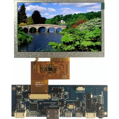 4.3 inch 800*480 IPS LCD, HDMI interface, high brightness, TFT LCD capacitive touch panel wide temperature with a HDMI board