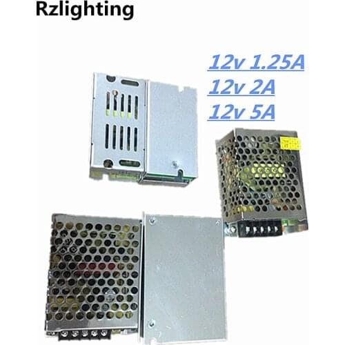 AC DC 12V Power supply lighting transformer driver downlights Switch for LED Strip Adapter 1.25A 2A 3A 5A