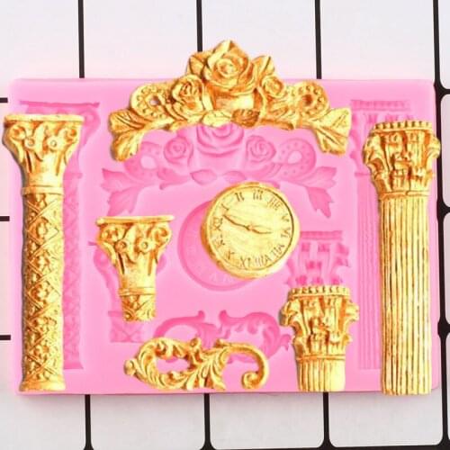 Baroque Relief Flower Silicone Molds DIY Wedding Cake Decorating Tools Cake Boerder Fondant Mold Candy Clay Chocolate Moulds