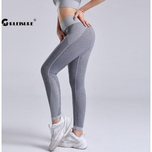 CHRLEISURE Tight Sport Leggings High Waist Hip Lift Gather Quick Dry Yoga Womens Pants Running Breathable Gym Sportswear