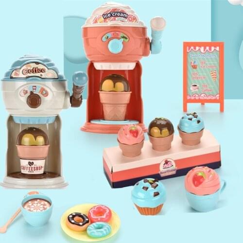 Kids Coffee Play Set Toys for Children Xmas Birthday Gifts Coffee Machine Toys for Boys Girls House Game Ice Cream Juguetes Nina