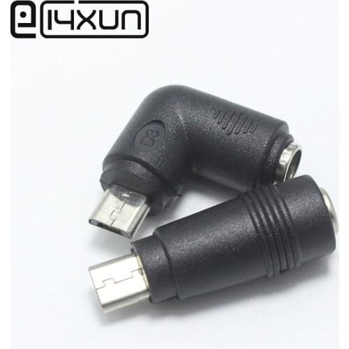 EClyxun 1Pcs Micro usb 5 Pin Male to 5.5 x 2.1 mm Female DC Plug Power Charger Adapter Straight and Right Angle Connector