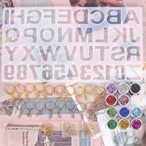 Sugarcraft Pendant Silicone Mold Uppercase Letter Arabic Numerals Pastry Moulds Baking Kitchen Accessories Cake Decorating Tools