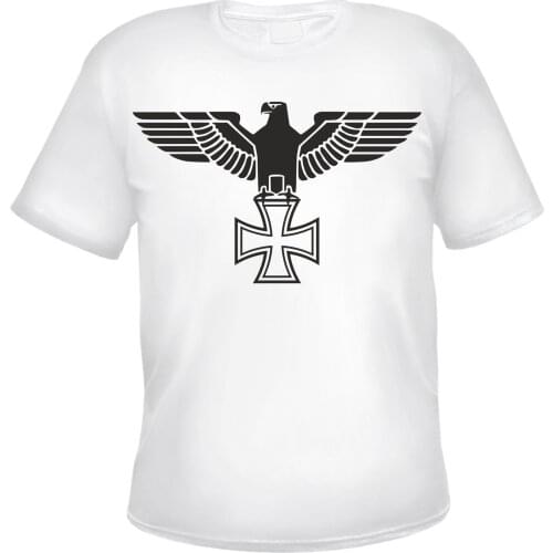 Imperial Eagle T-Shirt - Iron Cross - White/Black - S to 3XL - Iron Cross