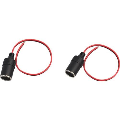 2Pcs DC 12V 24V 10A Female Cigarette Lighter Adapter Socket with 10Feet Cable for Car Charger