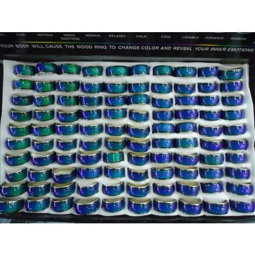 Mood ring thick 10mm in width changes color to the temperature of your blood mix size 500pcs