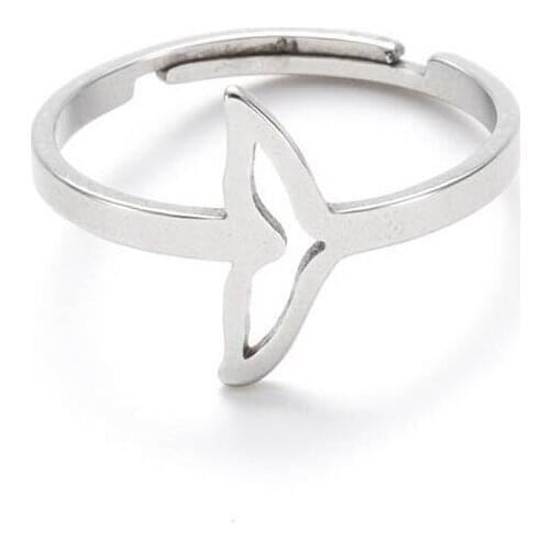 100% Stainless Steel Ring Men Women Cute Tail Moon Cross Rings Prayer Jewelry Matching Couple Rings Adjustable Opening Ring Gift