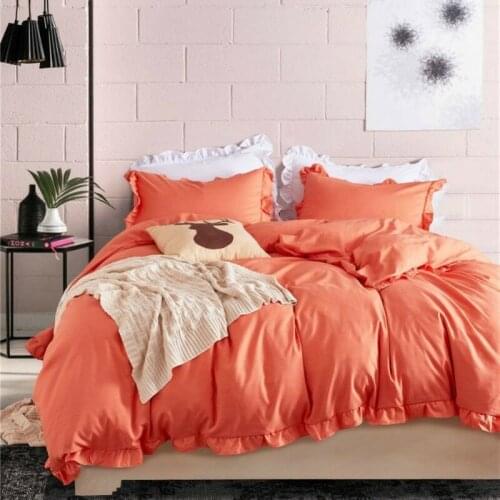 Ruffled Quilt Cover Bedding Set Duvet Cover With Pillow Case All Size Multicolor Upscale Atmosphere Fashion And Hot Sale
