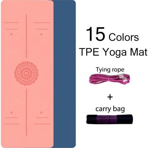 TPE Yoga Mat 6mm For Beginner Non-slip Mat Yoga Sports Exercise Pad With Position Line For Home Fitness Gymnastics Pilates Mats