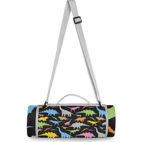 Cute Dinosaur Pattern Round Picnic Mat Blanket Moistureproof Anti-Slip Lightweight Camping Pad Portable Folding Outdoor Mat