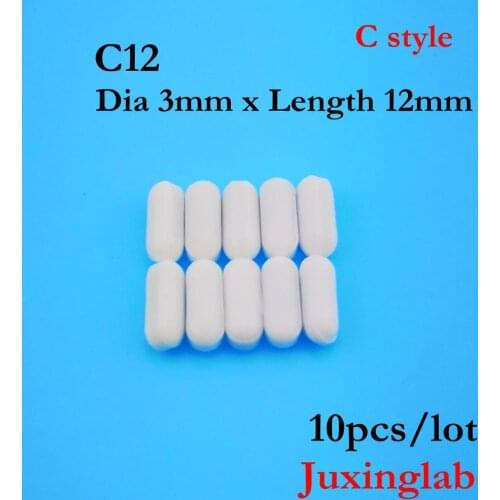 Laboratory PTFE Magnetic Stirrer Mixer Stir Bar C Style C12 Dia3mm x length 12mm 10pcs/ pack