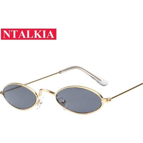 Fashion Small Oval Sunglasses for Women Brand New Designer Shades Sun Glasses Men Vintage Metal Clear Eyewear UV400 Sunglass