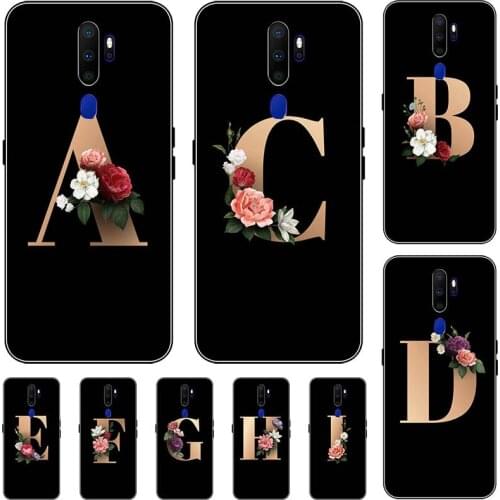 For OPPO A9 2020 A5 2020 OPPO A11X/A11 2019 Case Cute Lovely Cartoon Pattern Flower Black Letters Soft Silicone Back Cover
