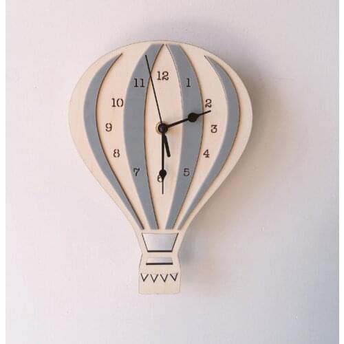 Nordic Hot Air Balloon Wall Clock For Children Room Wall Clock Home Decoration Mute Colorful Acrylic Wall Watch Unique Kids Gift