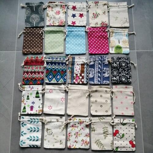 20pcs Small Cloth Bag Cotton Drawstring Bags Jewelry Packaging Bag Sack Jute Packaging Display Bags Storage Reusable Gift Pouch