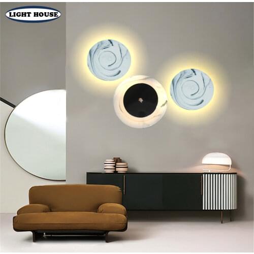 New creative ceramic disc type LED ceiling lamp living room wall lamp bedroom bedside lamp villa indoor lighting restaurant lamp